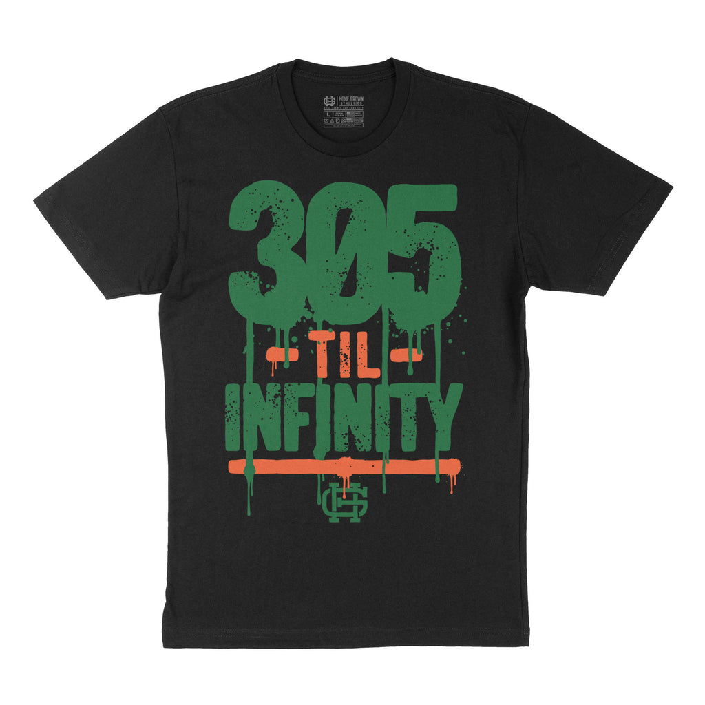 305 Til Infinity Tee, Black, flat lay