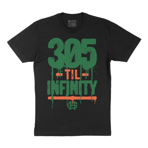 305 Til Infinity Tee, Black, flat lay