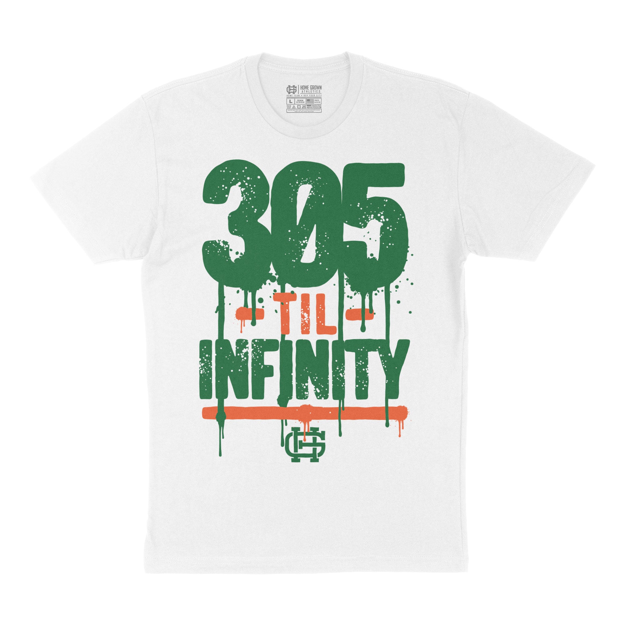 305 Til Infinity Tee, White, flat lay