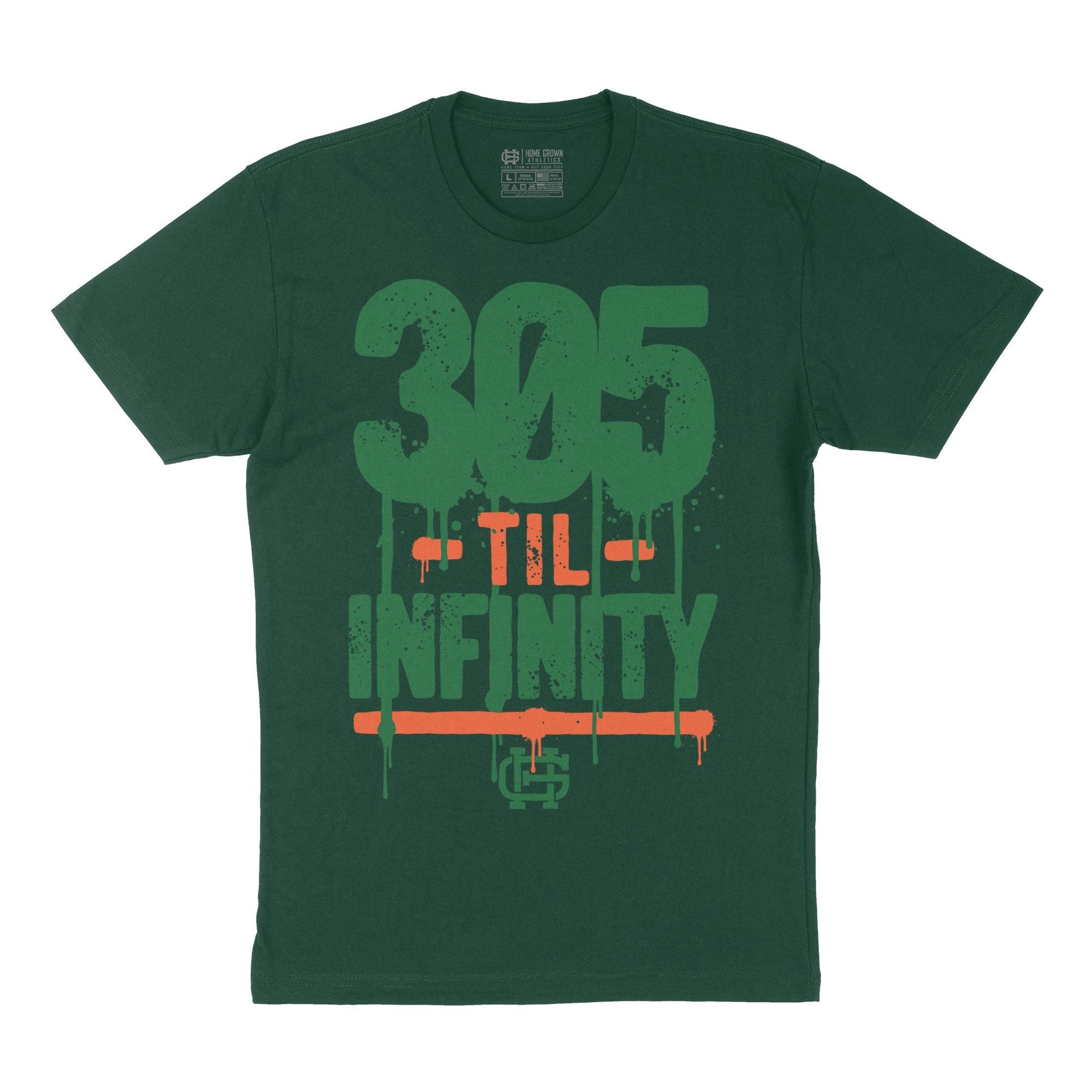 305 Til Infinity Tee, Forest Green, flat lay