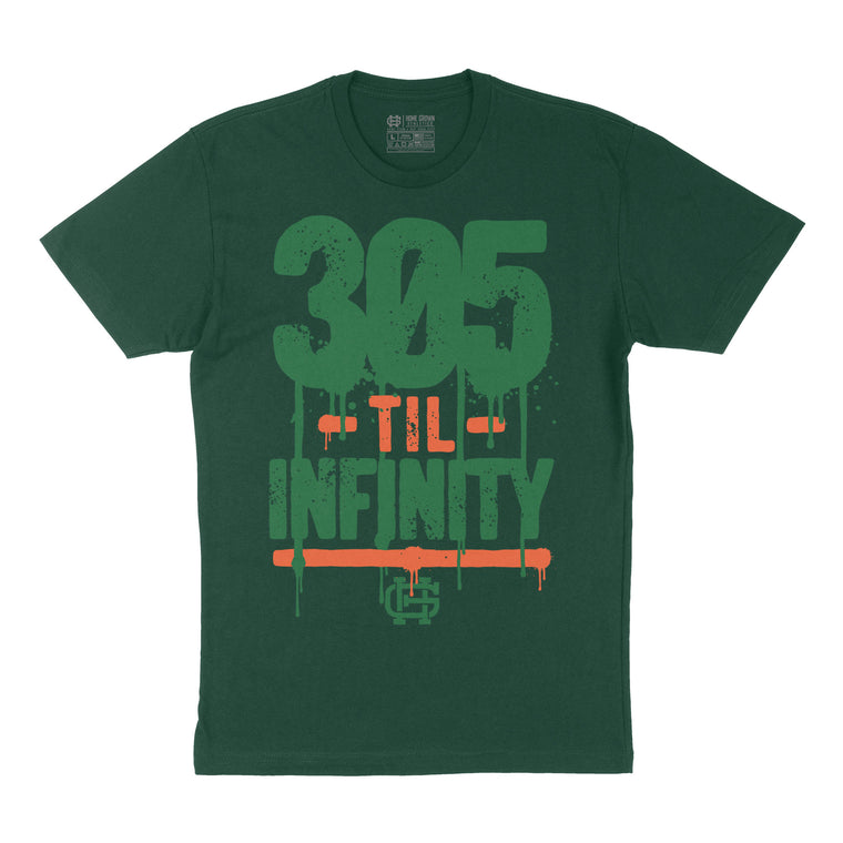 305 Til Infinity Tee, Forest Green, flat lay