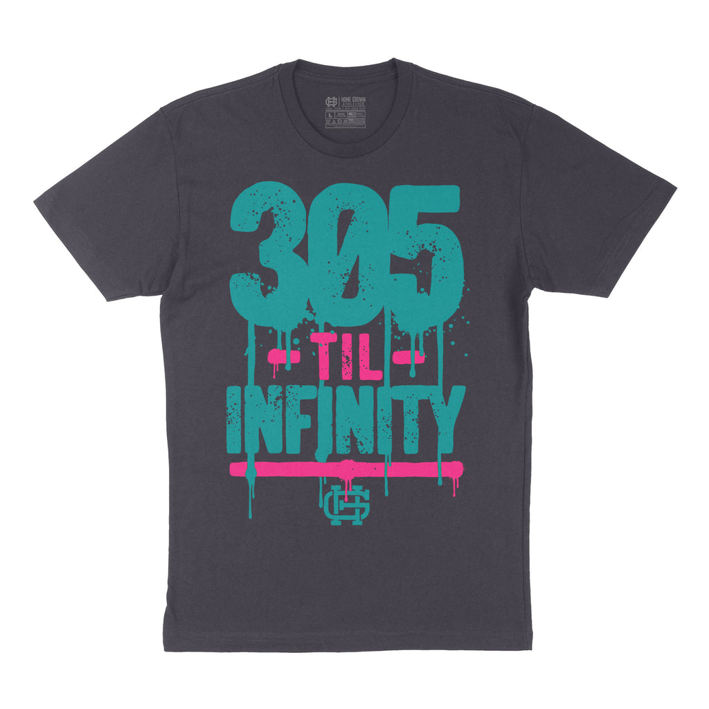 305 Til Infinity Tee, Vice Charcoal, flat lay
