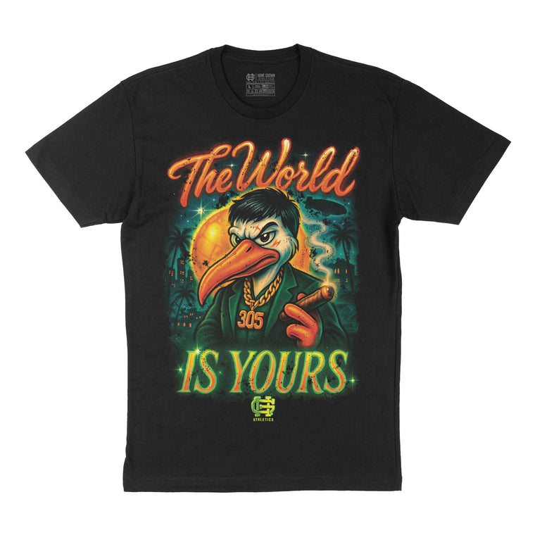 Scarbird Tee, Black by HG Athletics, front artwork on white background