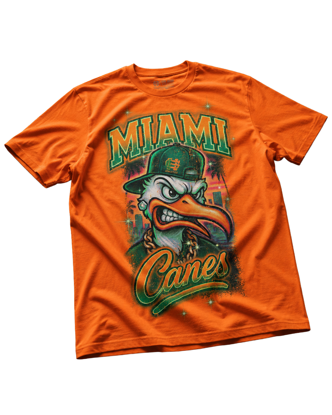 Miami Canes Tee, Orange