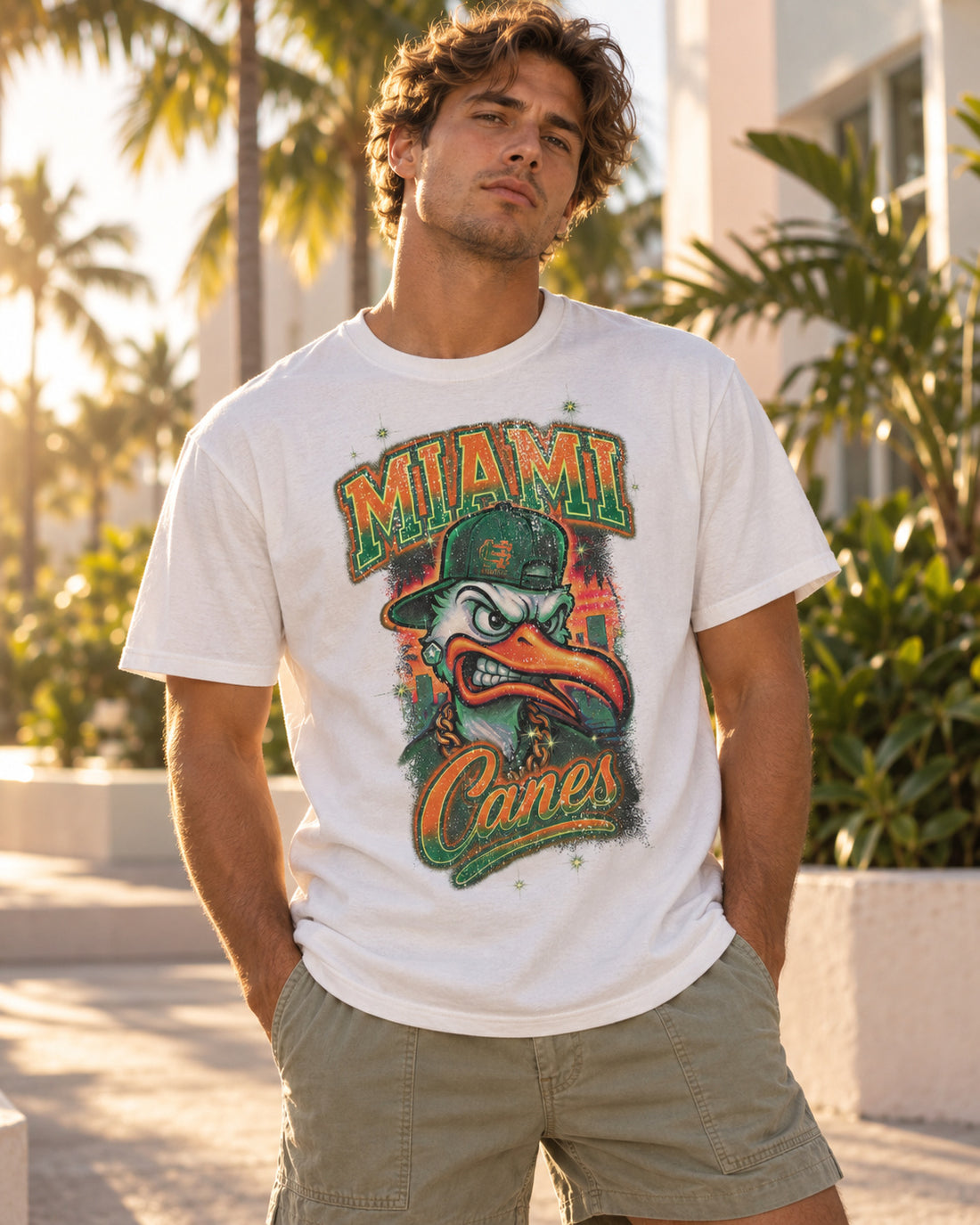 Miami Canes Tee, White by HG Athletics, Miami lookbook photo