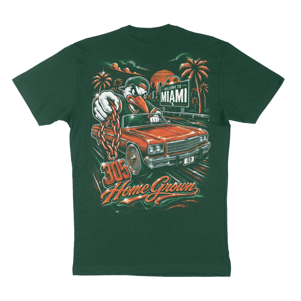 Welcome To Miami Tee, Forest Green