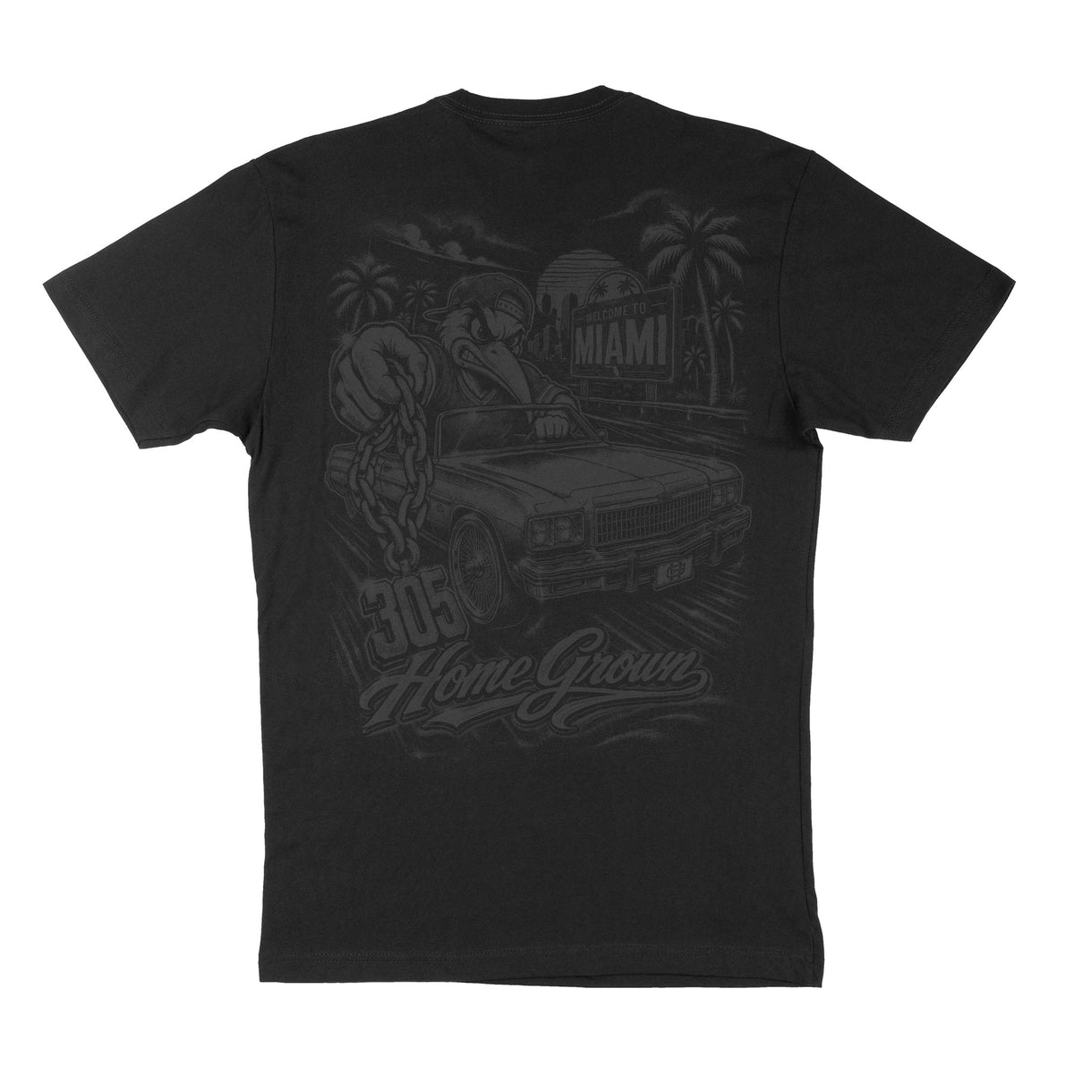 Welcome To Miami Tee, Blackout, product photo
