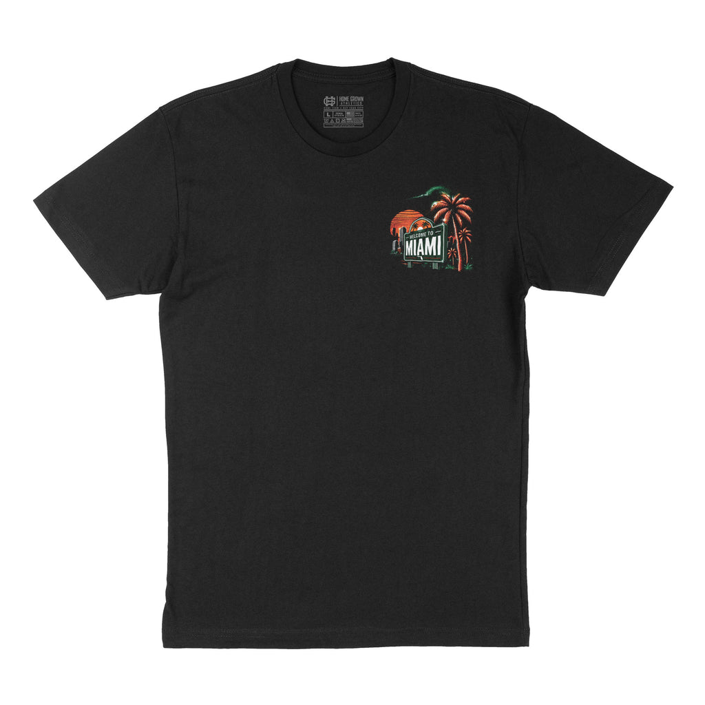Welcome To Miami Tee, Black