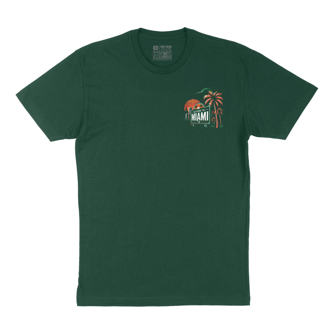 Welcome To Miami Tee, Forest Green, product photo 2